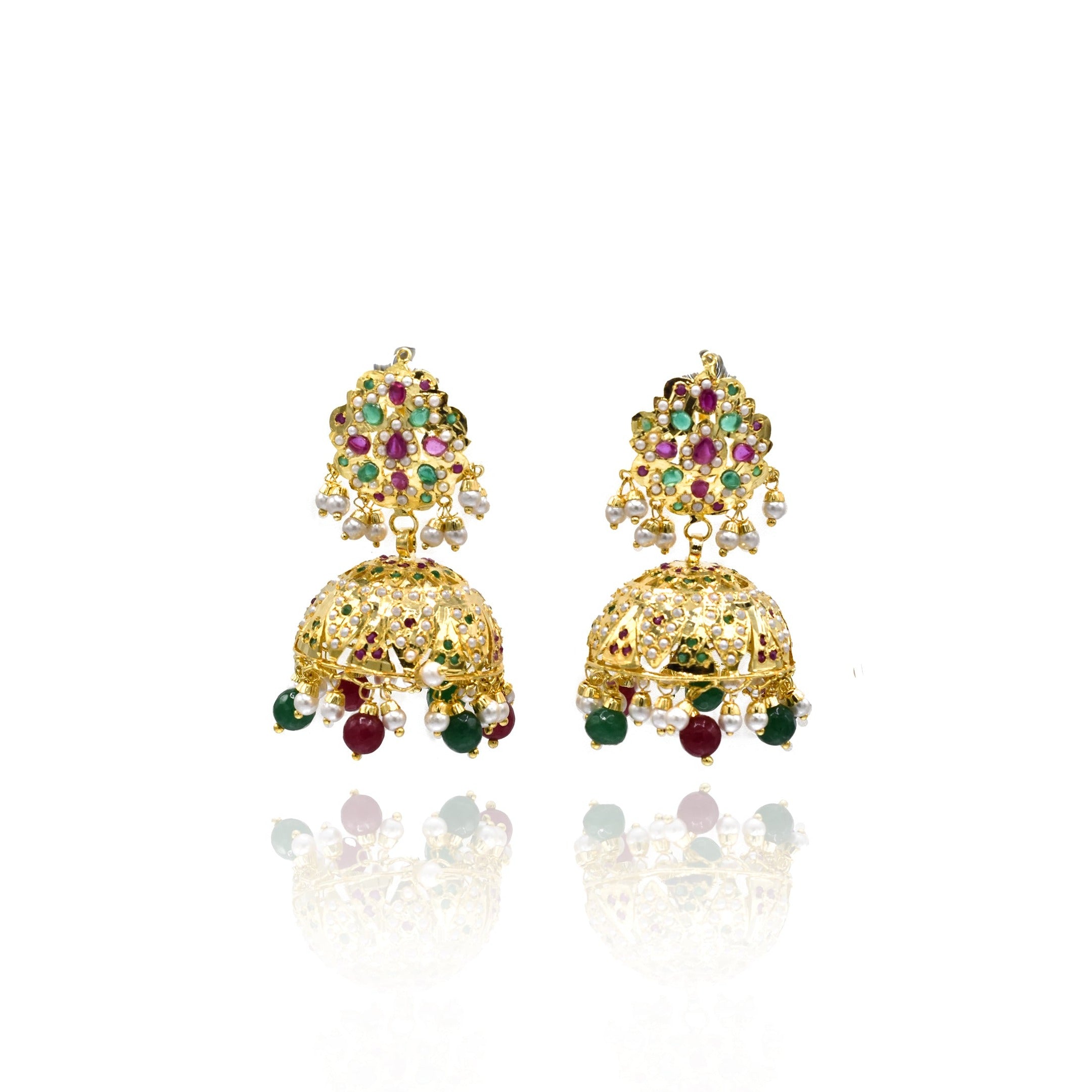 Lafiza Jadau Jhumki Earrings - The Pashm