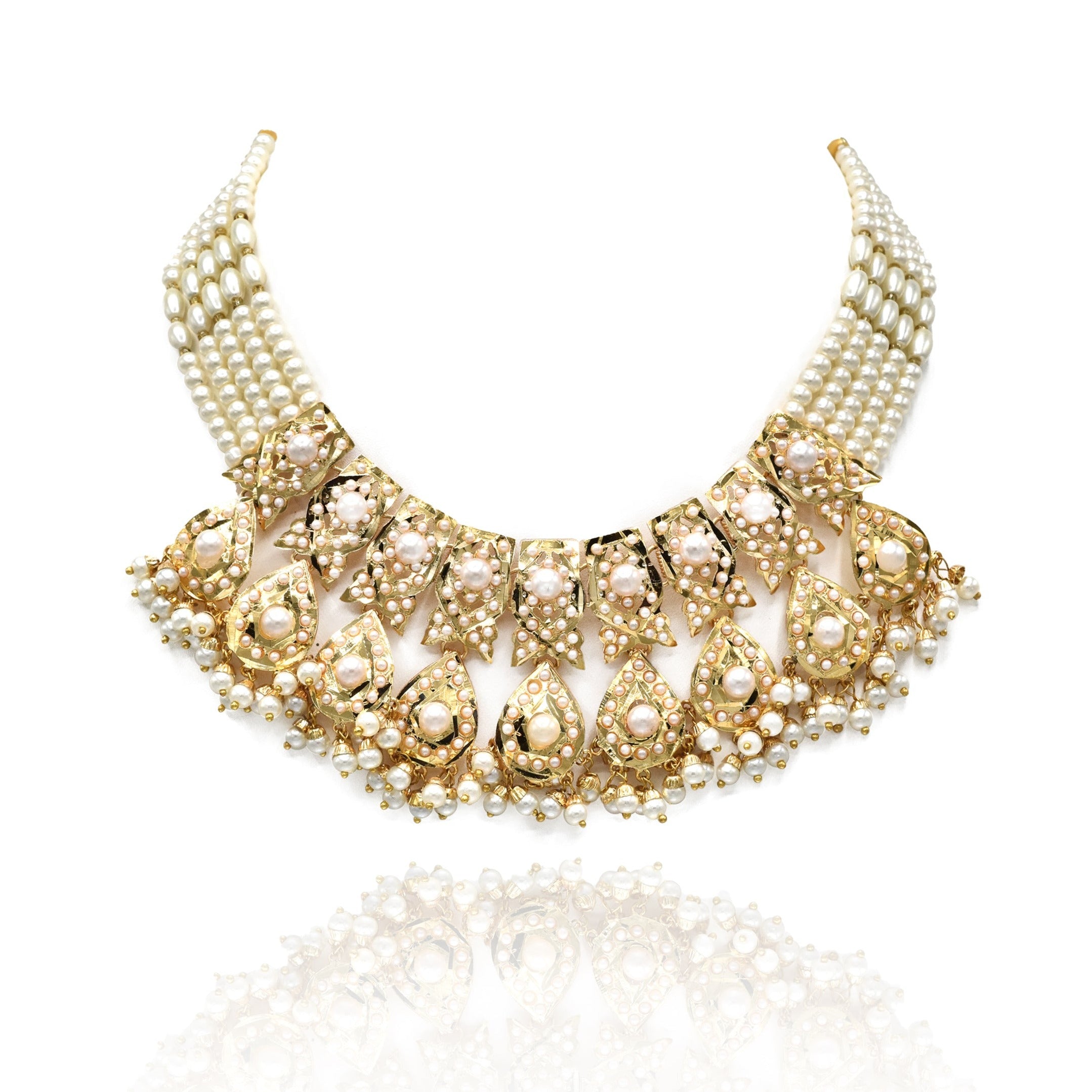 Palak Jadau Necklace Set - The Pashm