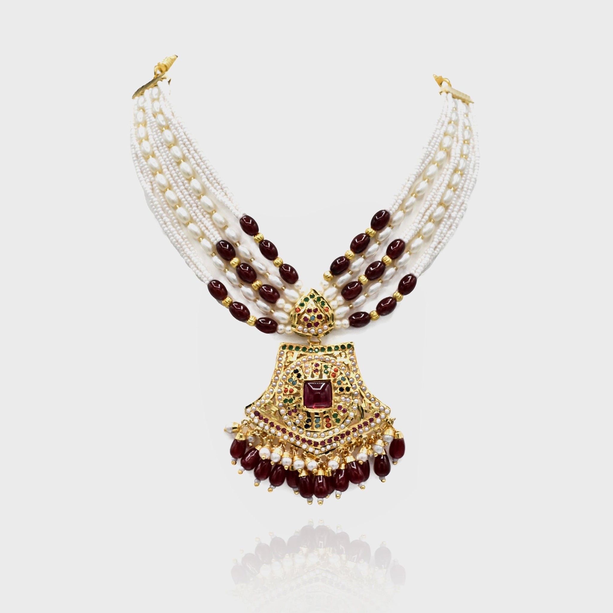 Rabiah Jadau Necklace Set - The Pashm