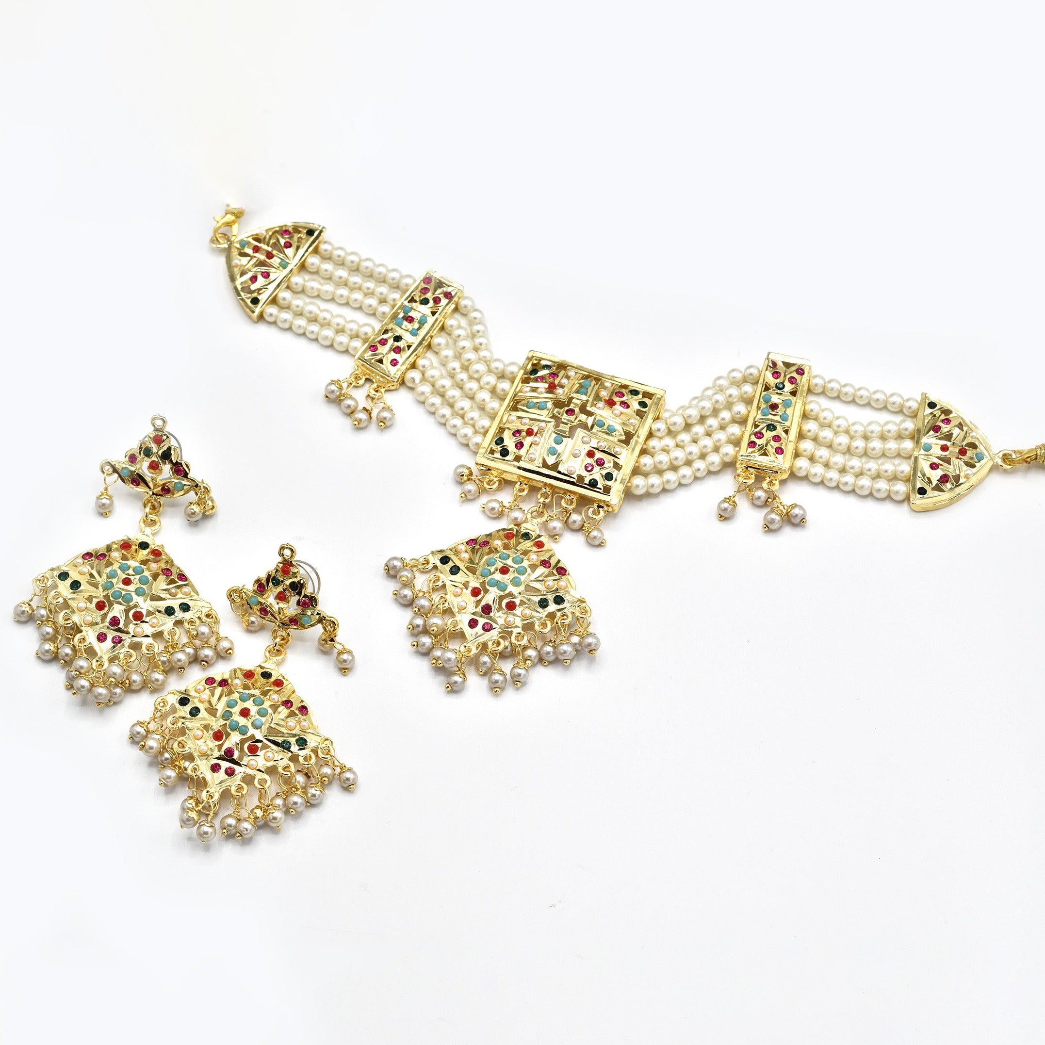 Ridhima Jadau Multicolor Stone Set - The Pashm