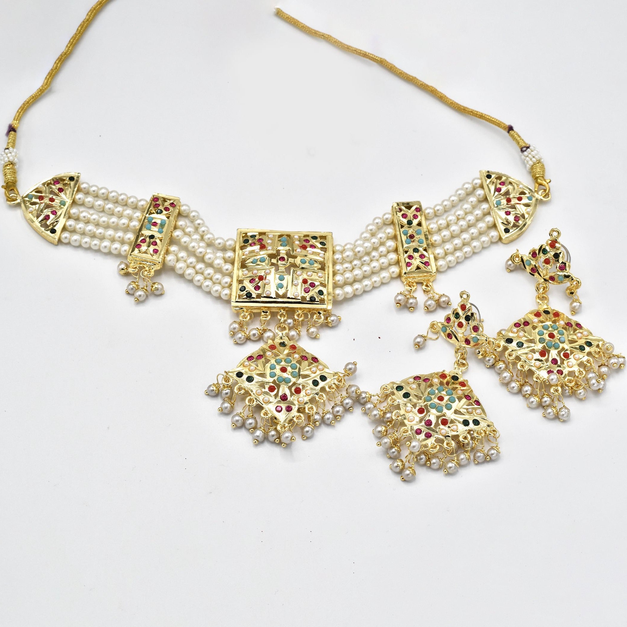 Ridhima Jadau Multicolor Stone Set - The Pashm