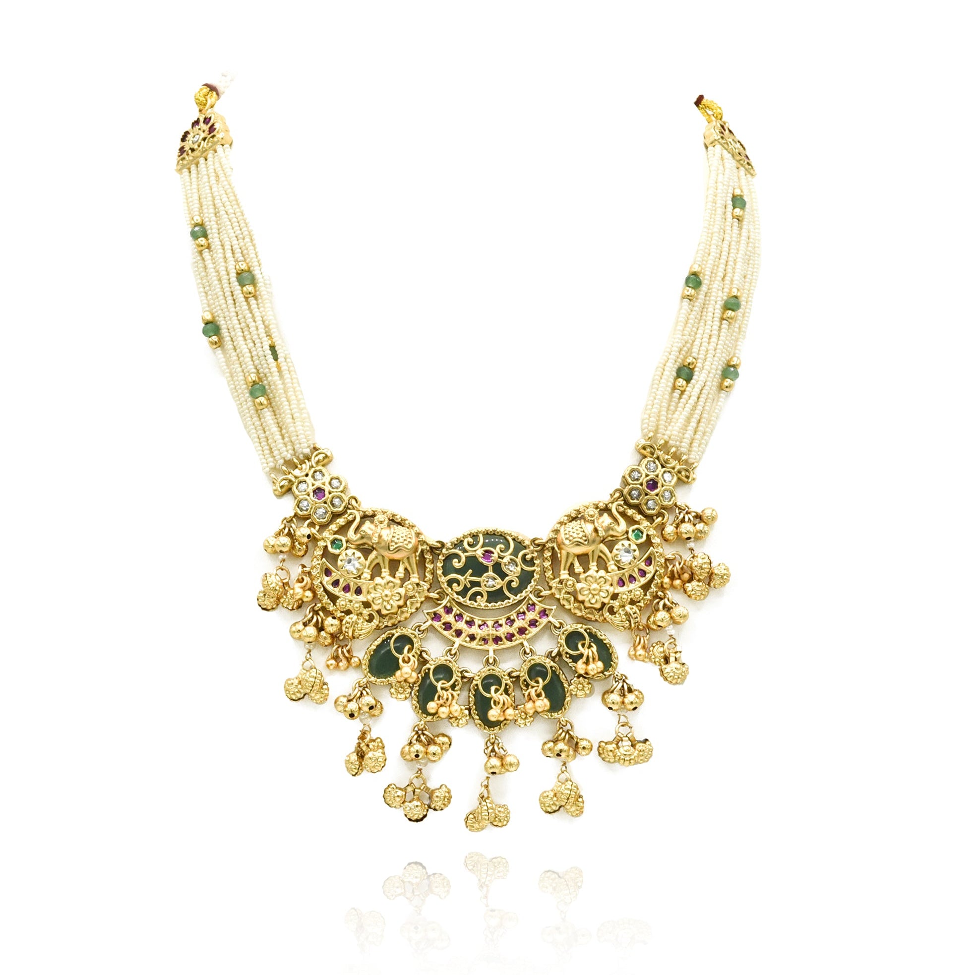 Avisha Temple Green Stone Necklace - The Pashm