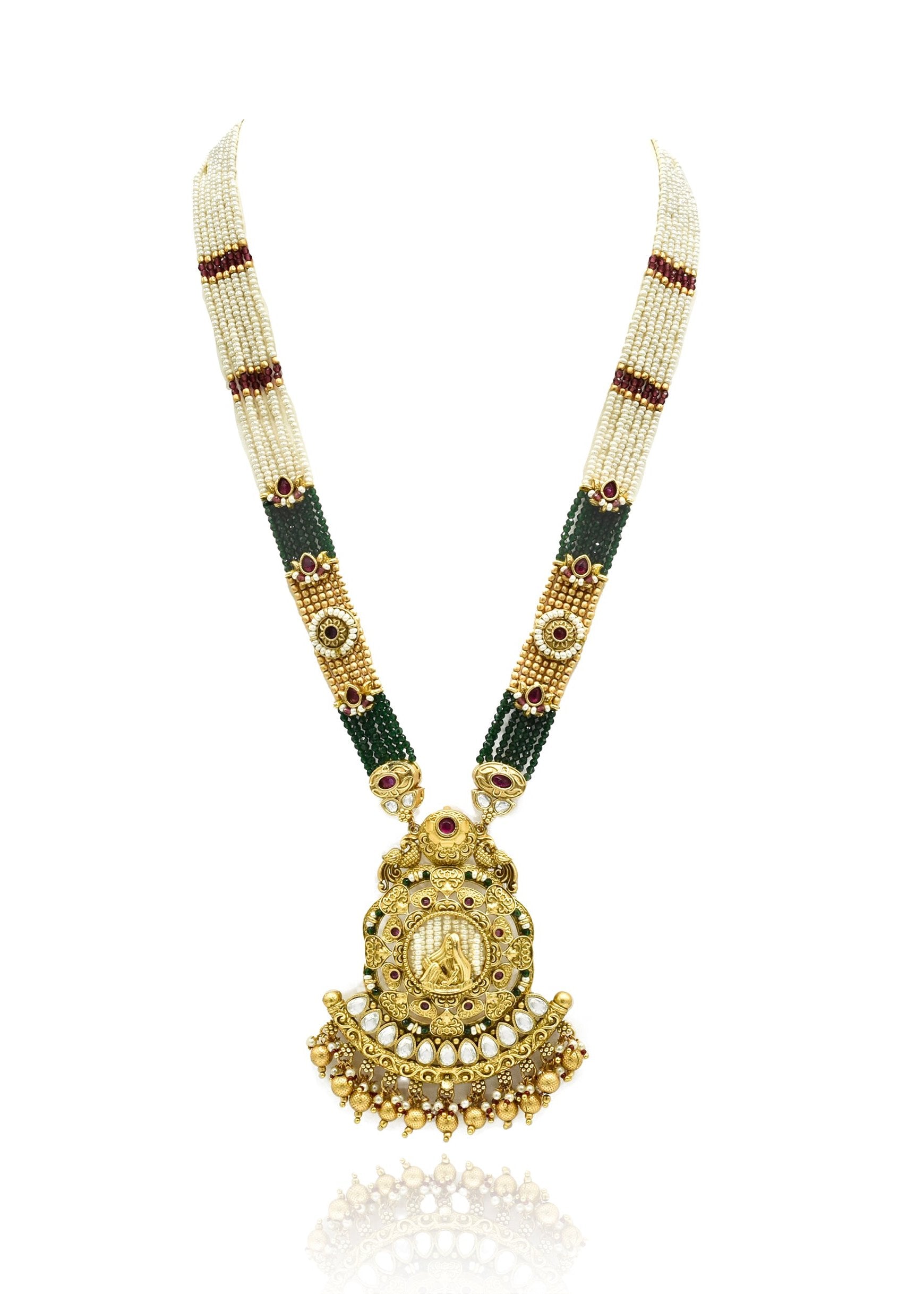 Pari Antique Gold Bride Pendant Set - The Pashm