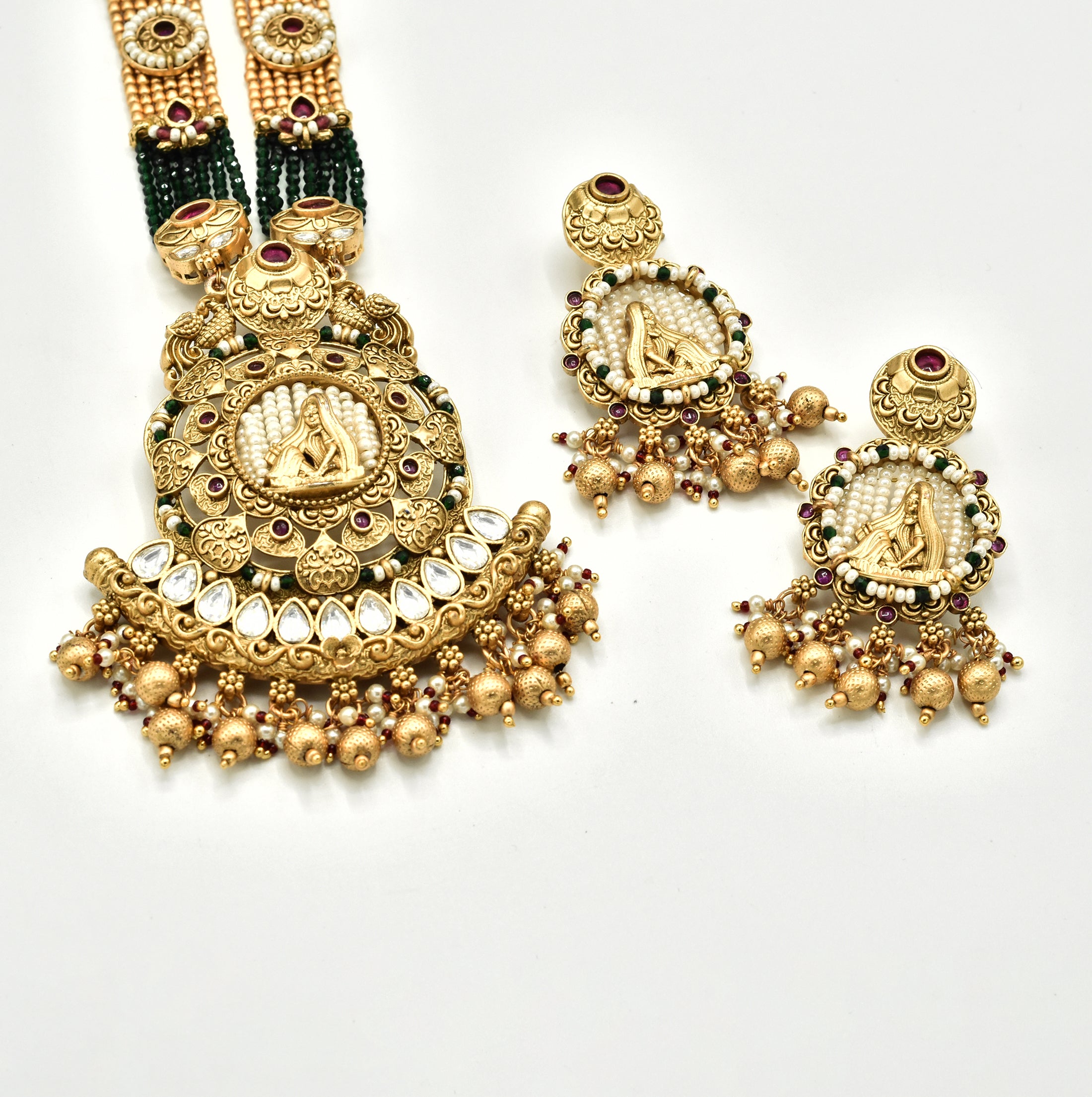 Pari Antique Gold Bride Pendant Set - The Pashm