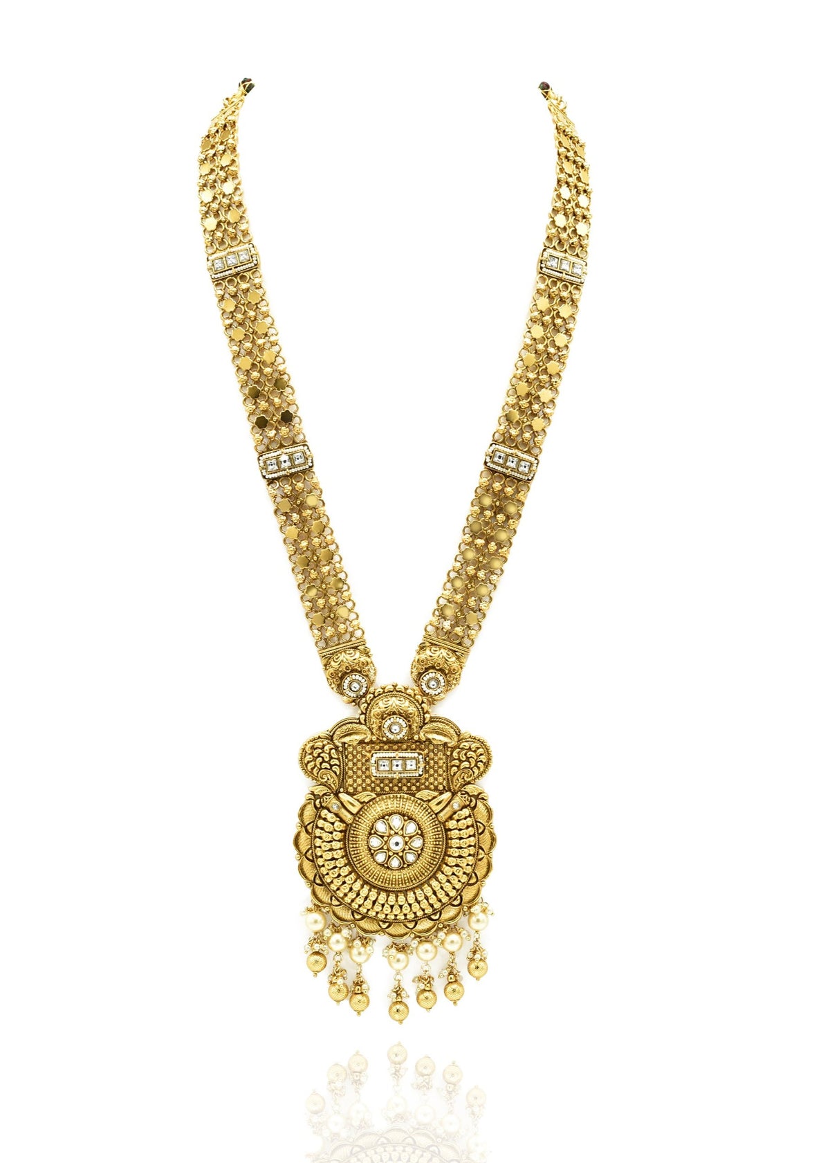 Swathi Gold Long Necklace Set - The Pashm