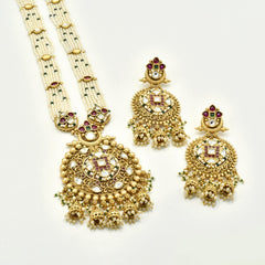 Rimjhim Kundan Round Pendant Set - The pashm