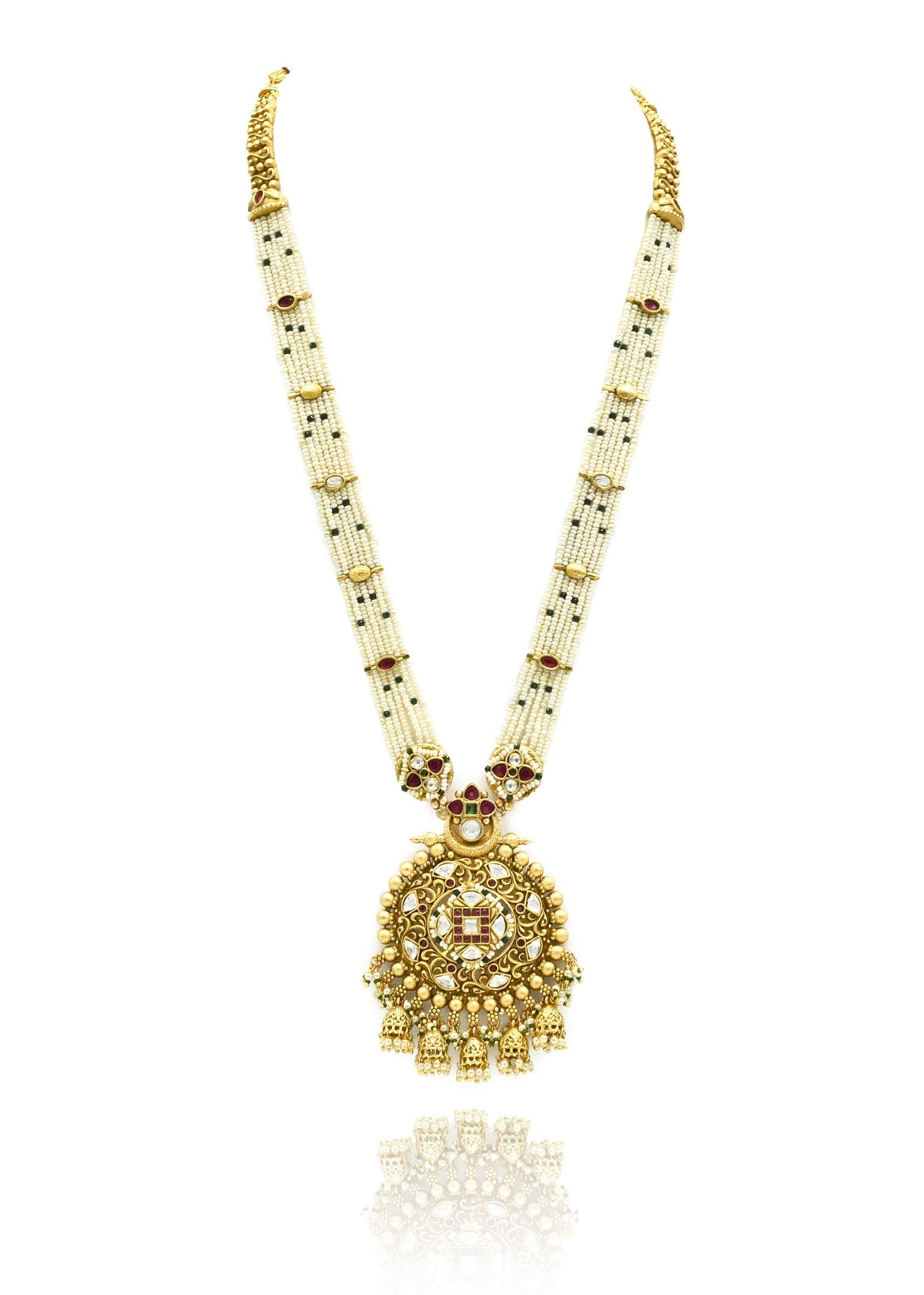 Rimjhim Kundan Round Pendant Set - The pashm