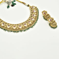 Aarohi Temple Mother-of-Pearl Bridal Necklace - The Pashm