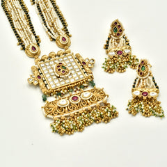 Pushpa Polki Square Pendant Set - The Pashm