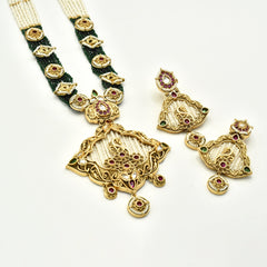 Ziya Antique Gold Paisley Necklace Set - The Pashm