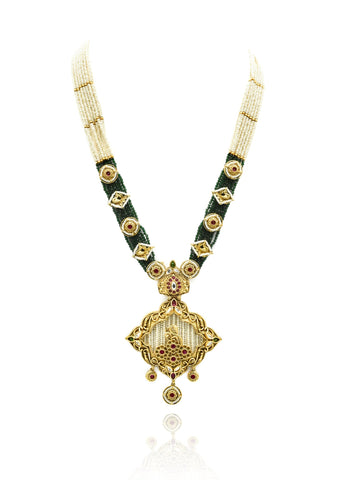 Ziya Antique Gold Paisley Necklace Set - The Pashm