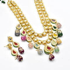 Bina Multicolor Kundan Necklace Set - The Pashm