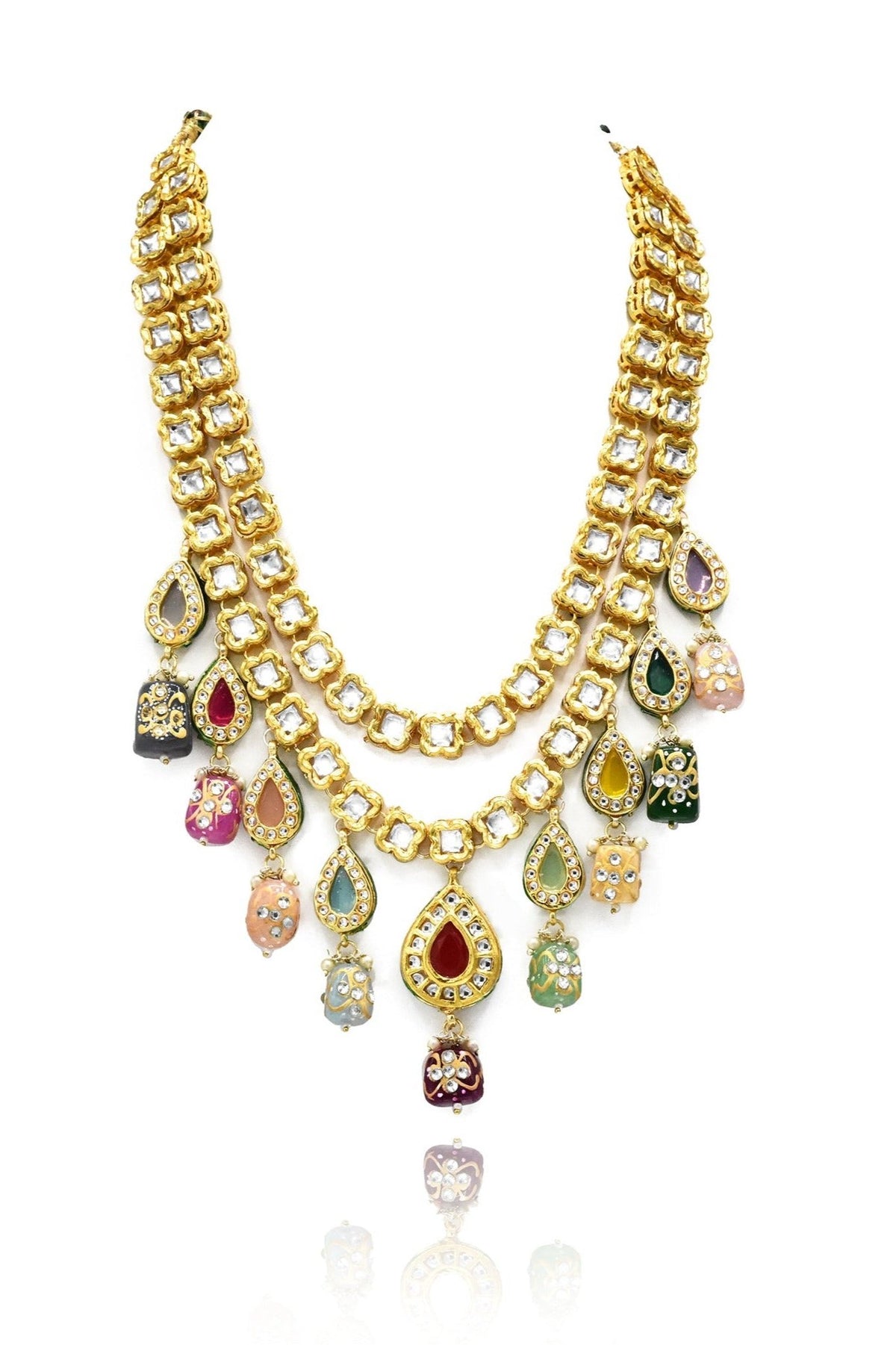 Bina Multicolor Kundan Necklace Set - The Pashm