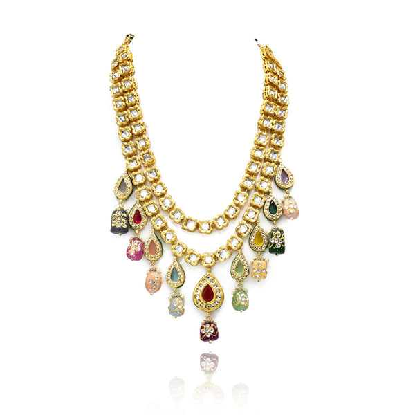Bina Multicolor Kundan Necklace Set - The Pashm