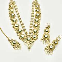 Vaibhavi Moissanite Pearl Polki Necklace Set - The Pashm