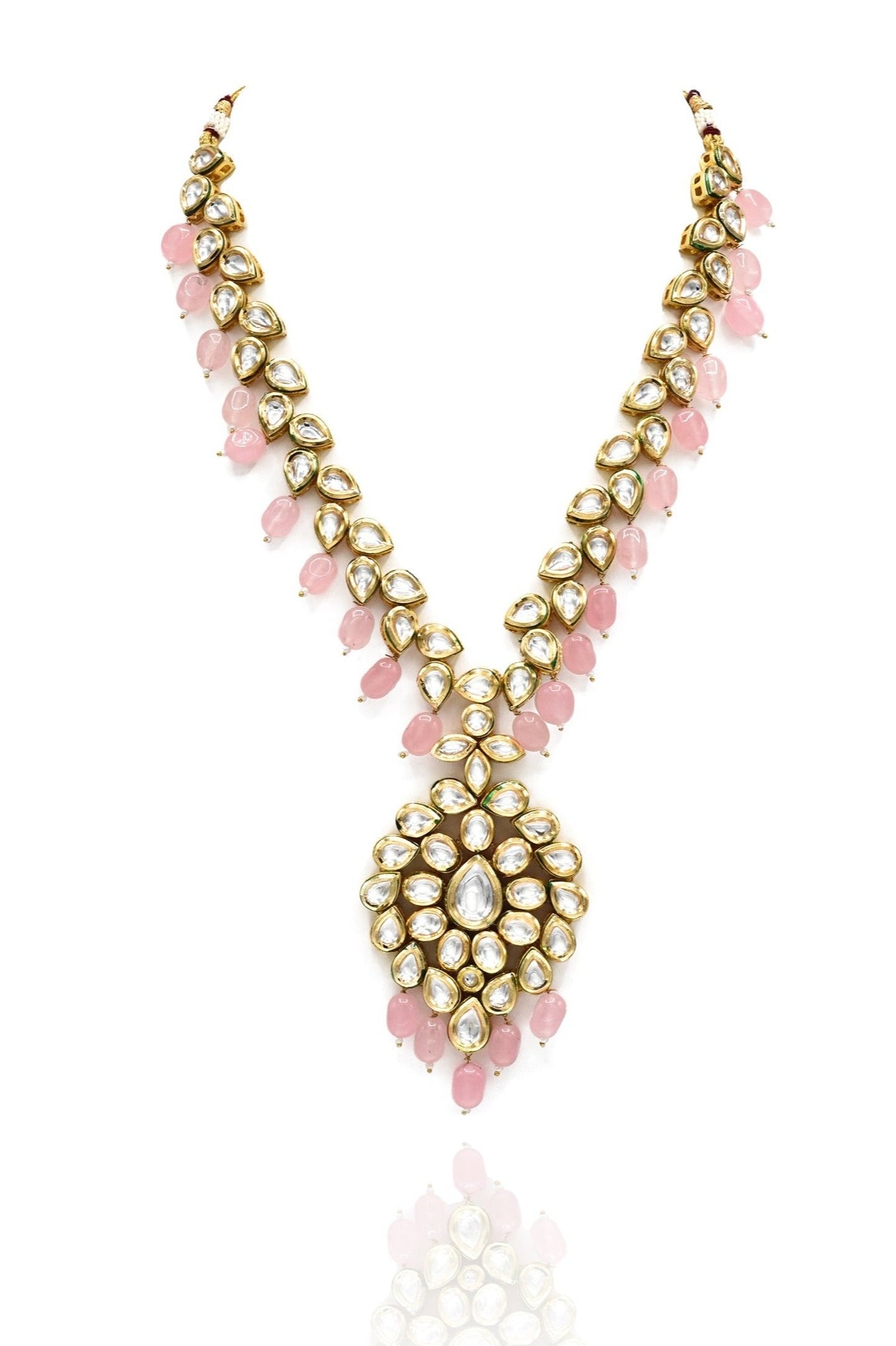 Hina Blush Pink Kundan Pendant Set - The Pashm