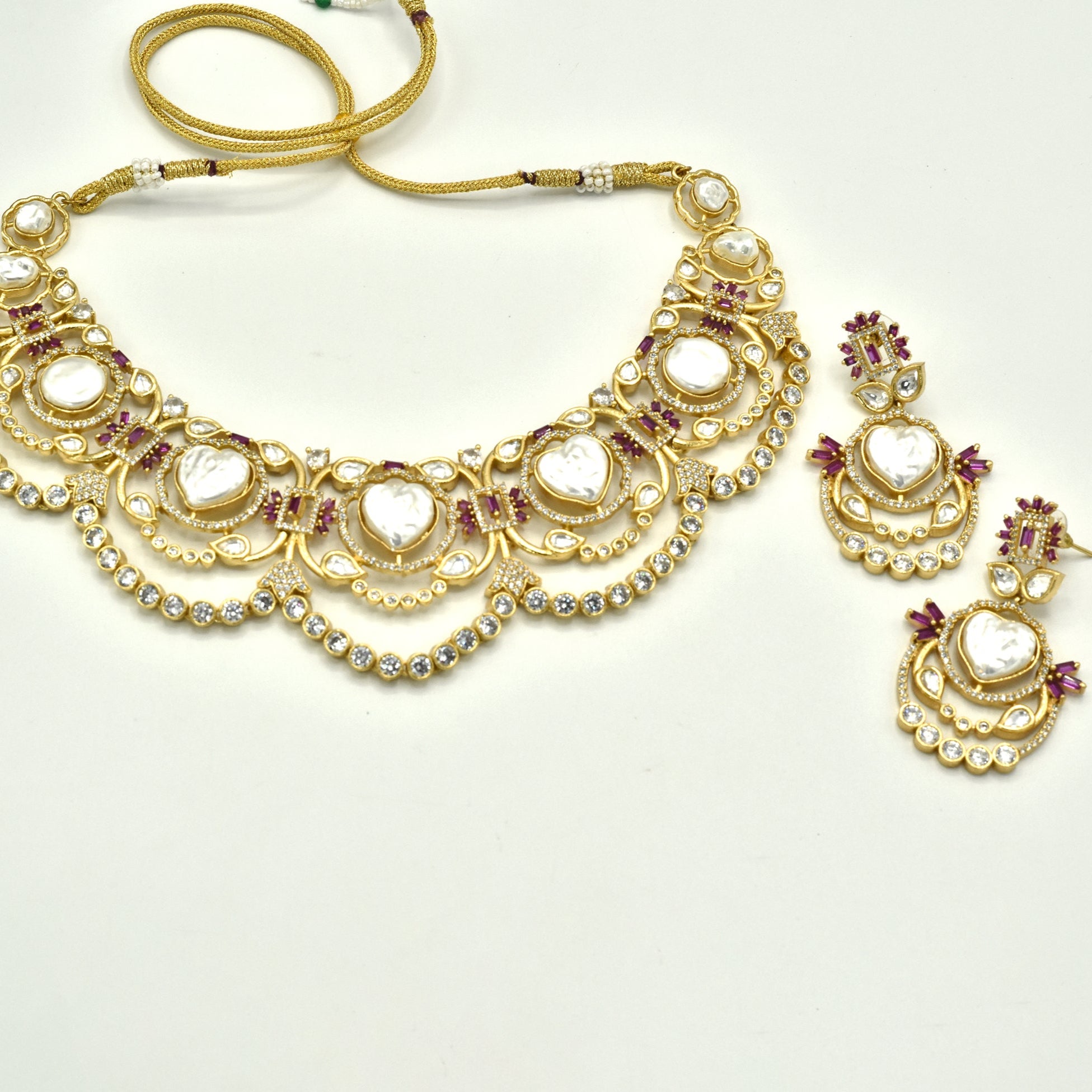 Pareez Polki MOP Gold Necklace Set - The Pashm