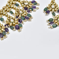 Kanika Purple Green Kundan Set - The Pashm