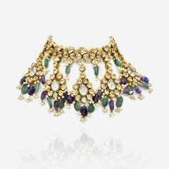 Kanika Purple Green Kundan Set - The Pashm