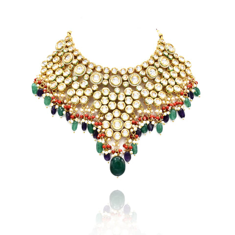 Sakinah Multicolor Kundan Necklace Set - The Pashm