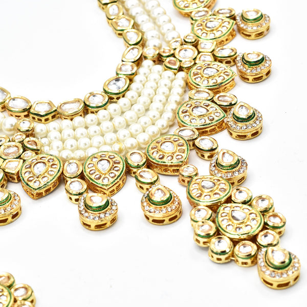 Mallika Pearl Kundan Necklace Set - The Pashm