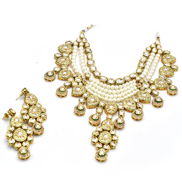 Mallika Pearl Kundan Necklace Set - The Pashm