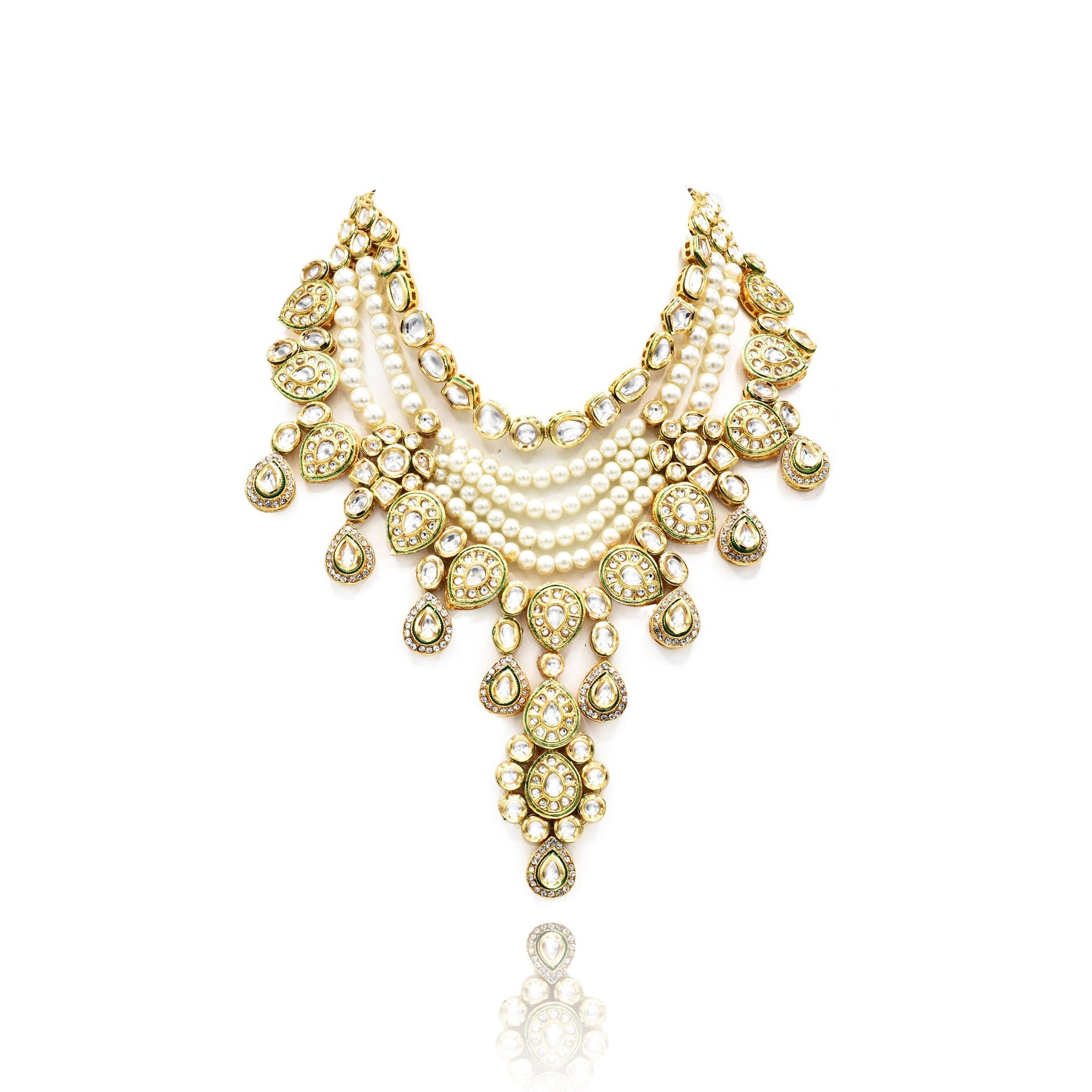 Mallika Pearl Kundan Necklace Set - The Pashm