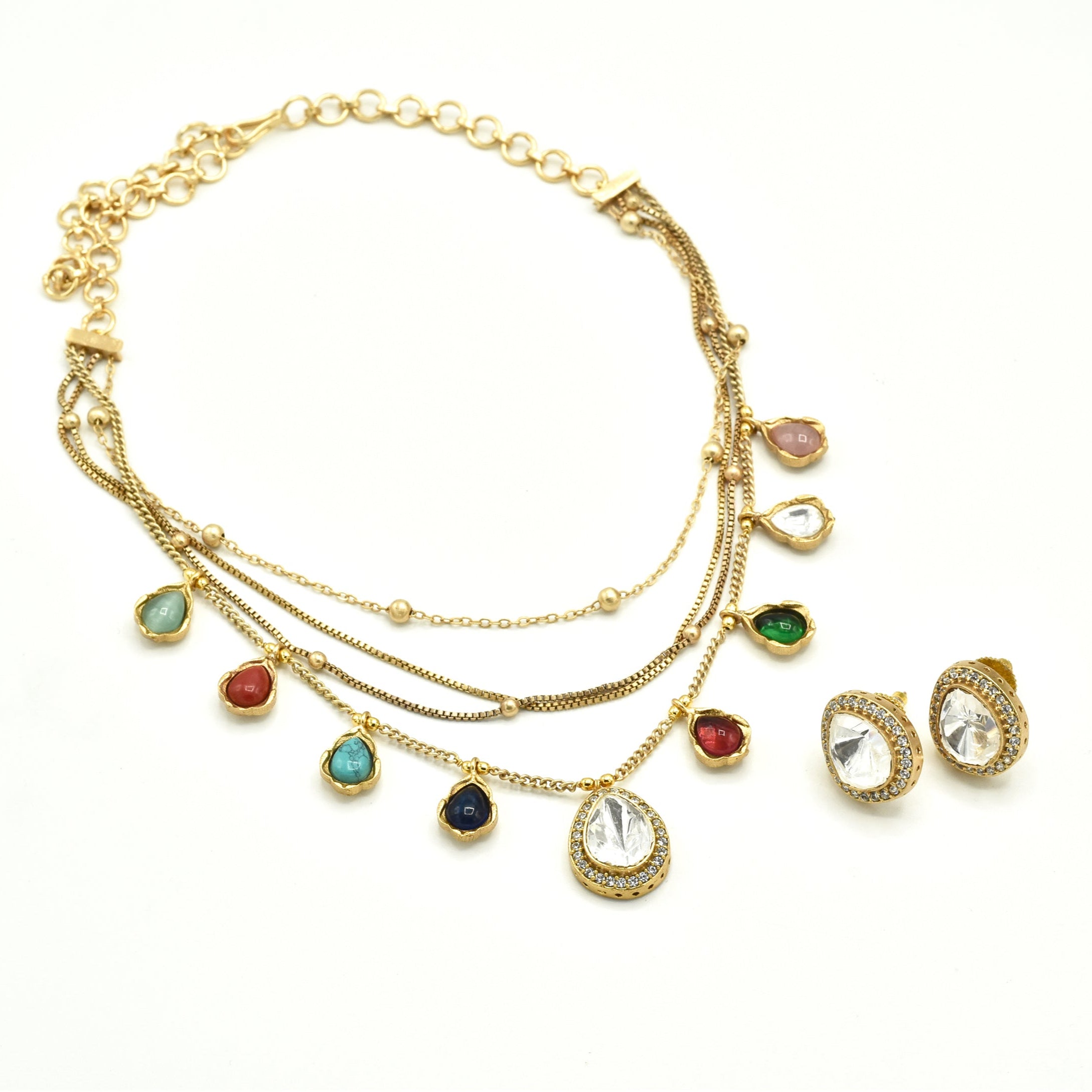 Regina Layered Charms Necklace Multicolor - The Pashm