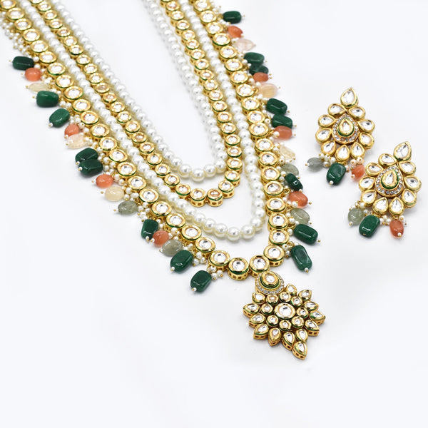Yukkta Multicolor Kundan Necklace Set - The Pashm