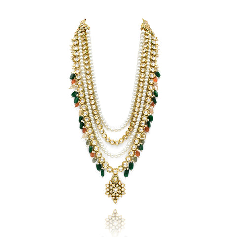 Yukkta Multicolor Kundan Necklace Set - The Pashm