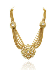 Nima Multi Chain Kundan Pendant Set - The Pashm