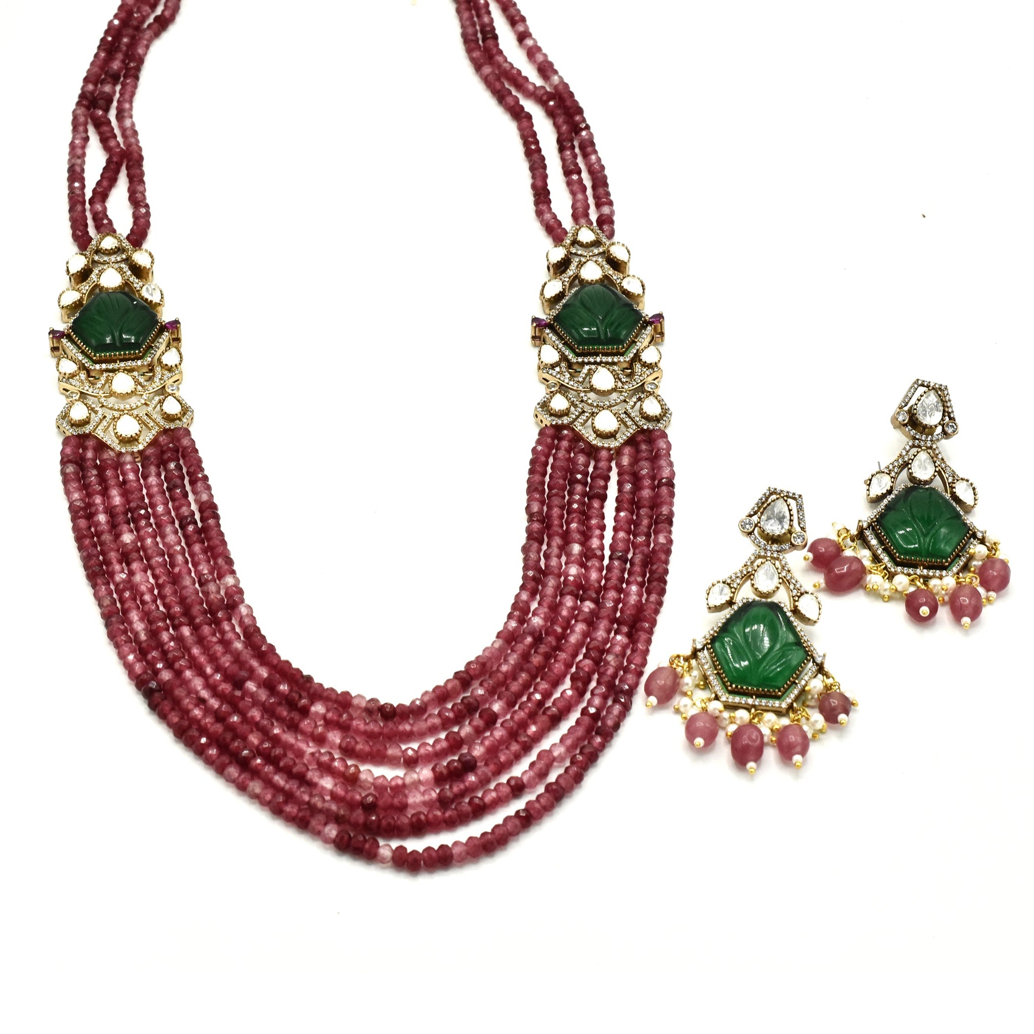 Aashvee Side Brooch Necklace Set - The Pashm