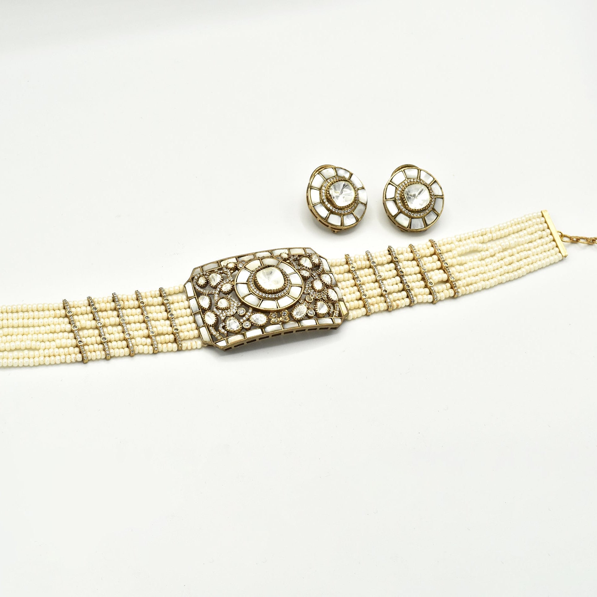 Naisha Polki Beaded Choker Set - The Pashm