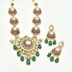 Devki Polki Studded Necklace Set - The Pashm