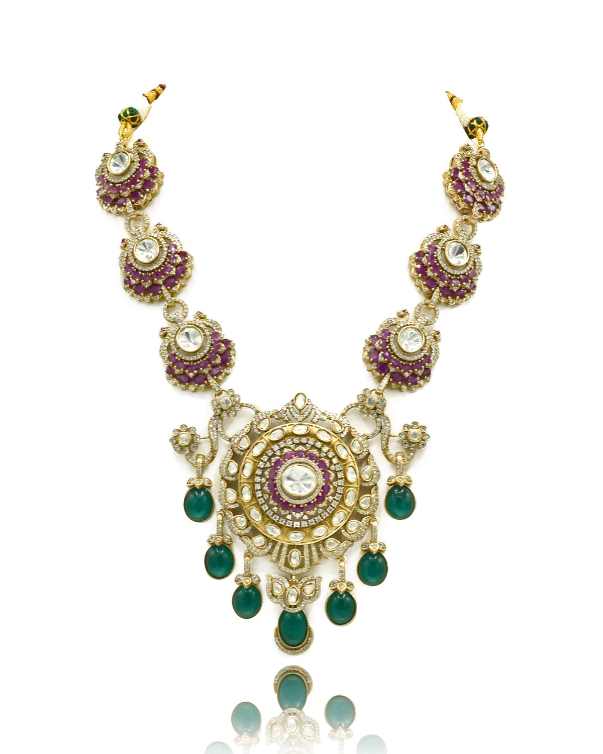 Devki Polki Studded Necklace Set - The Pashm
