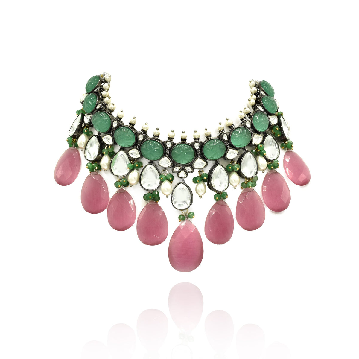 Shrisha Multicolor Stone Drops Necklace - The Pashm