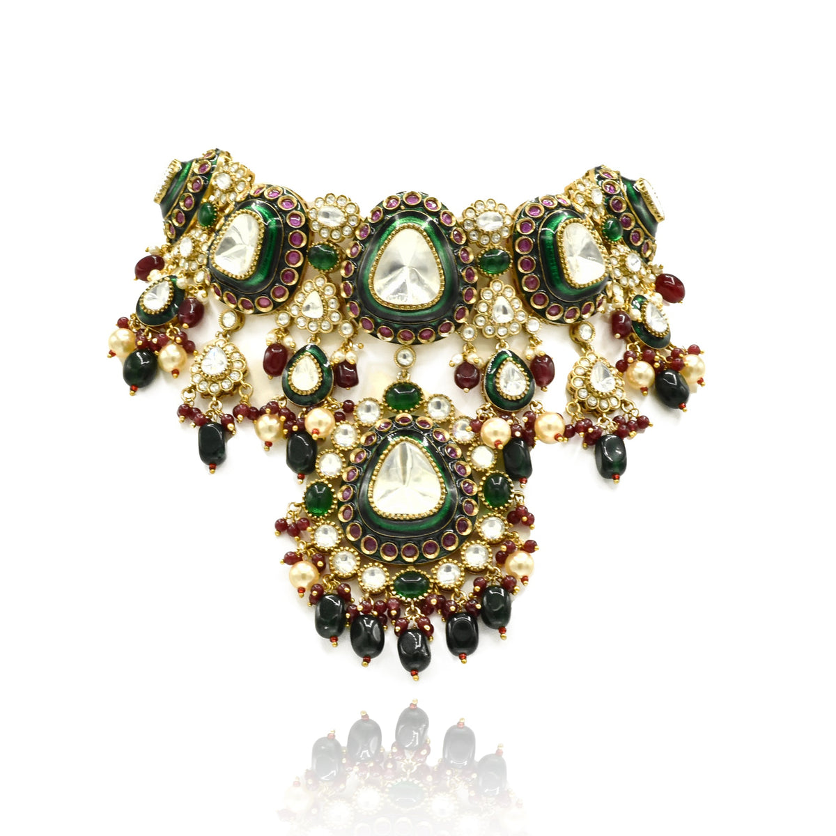 Wamika Moissanite Polki Statement Choker - The pashm