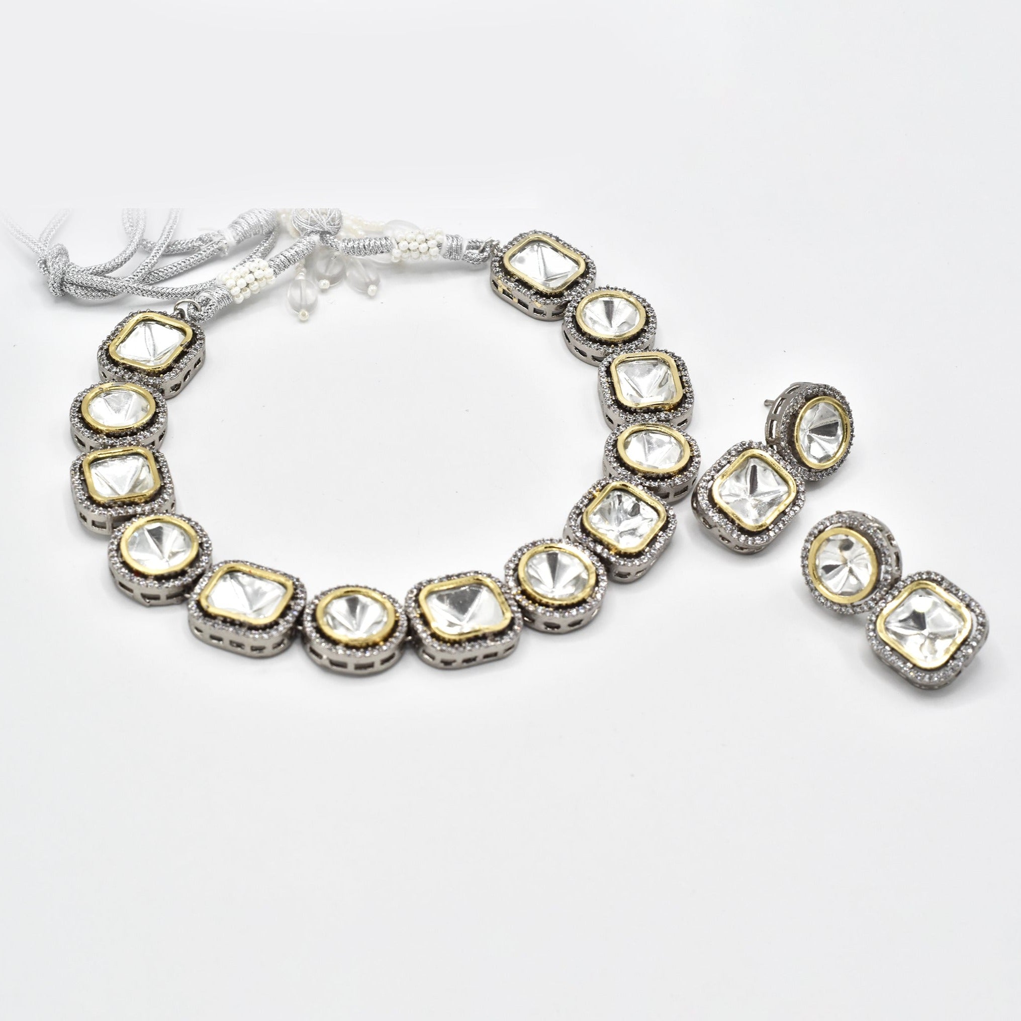 Vera Moissanite Studded Necklace Set - The Pashm