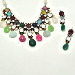 Shrisha Multicolor Stone Drops Necklace - The Pashm