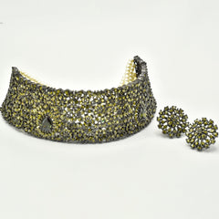 Malaka Olive Green Vintage Choker - The Pashm