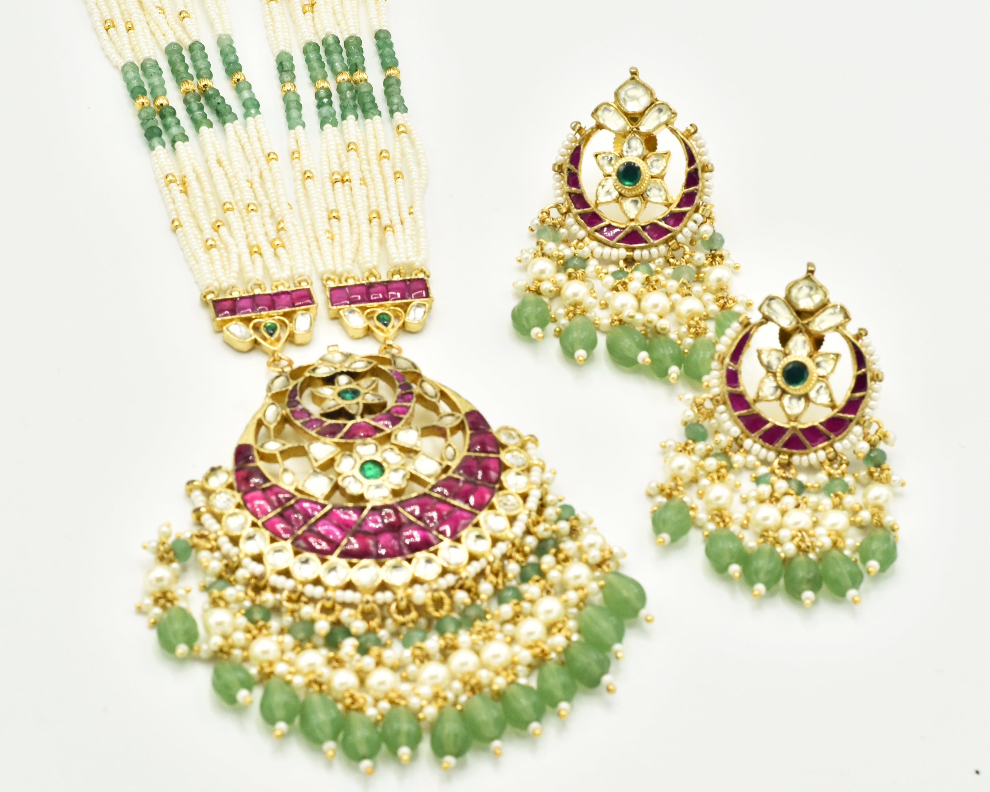 Maham Pachi Kundan Pendant Set - The Pashm