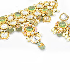 Nazneen Mint Drops Charms Kundan Choker - The Pashm