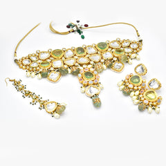 Nazneen Mint Drops Charms Kundan Choker - The Pashm