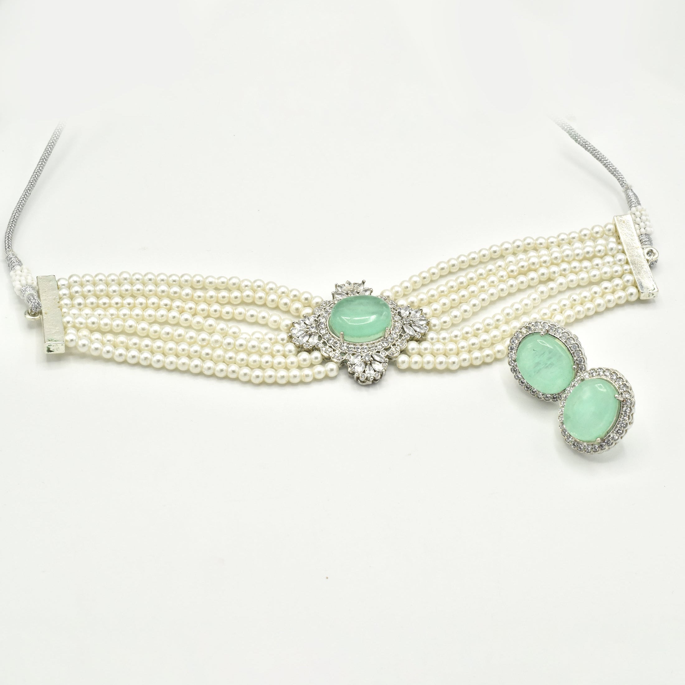 Neesha Pearl Choker - Mint - The pashm
