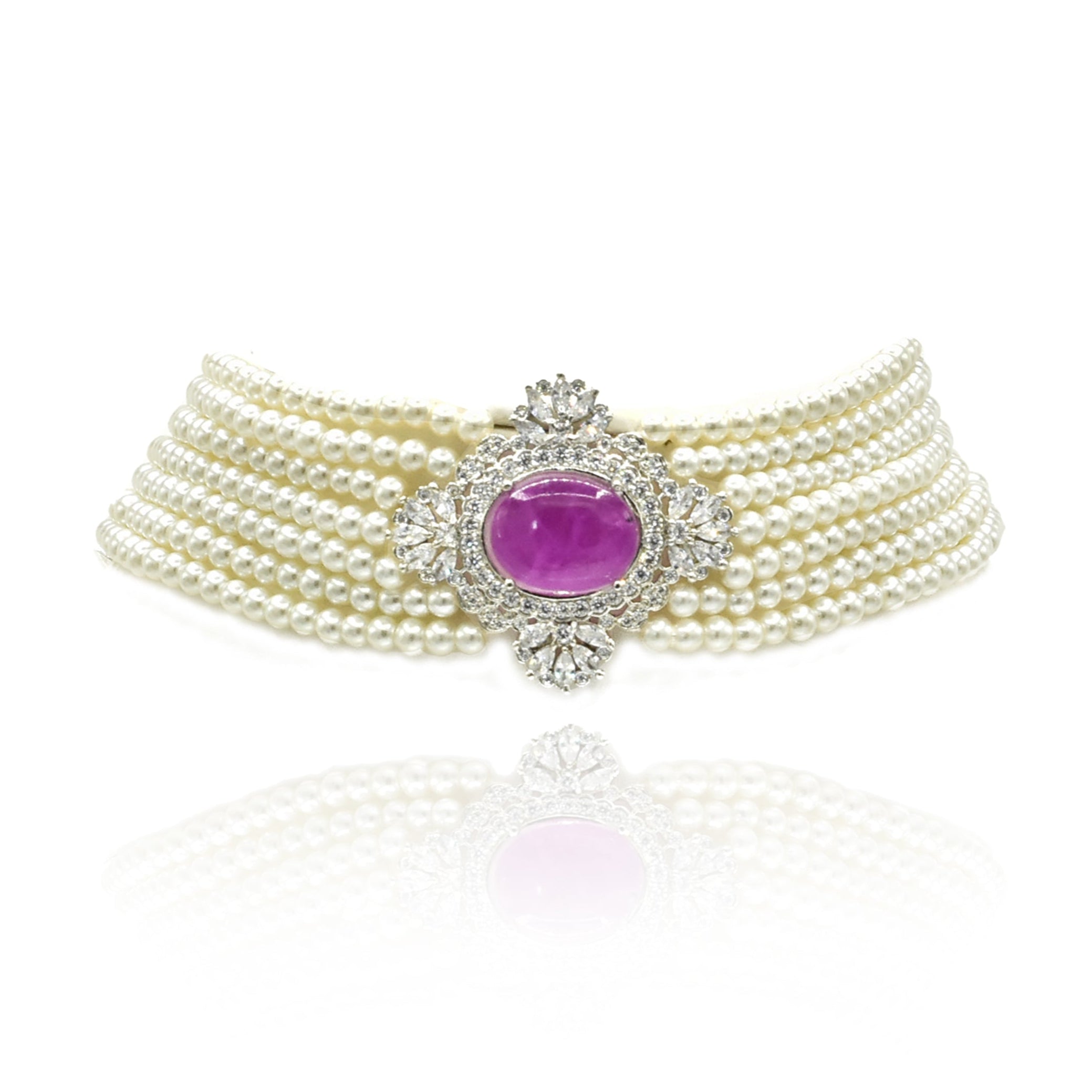 Neesha Pearl Choker - Pink - The pashm