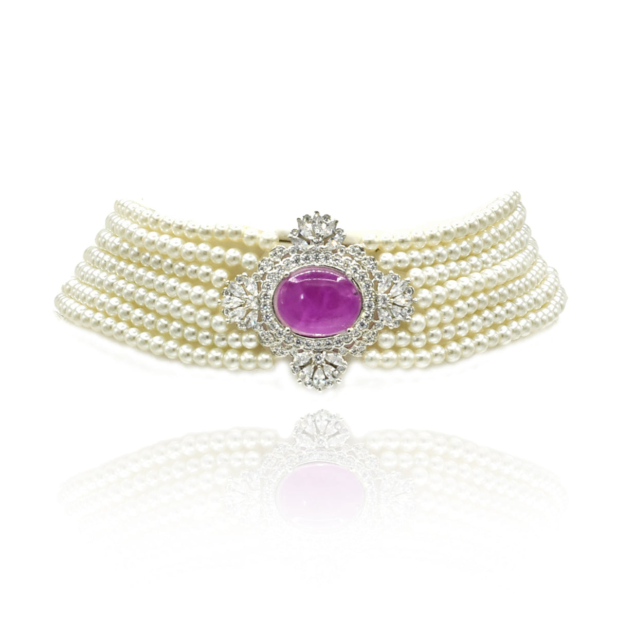 Neesha Pearl Choker - Pink - The pashm