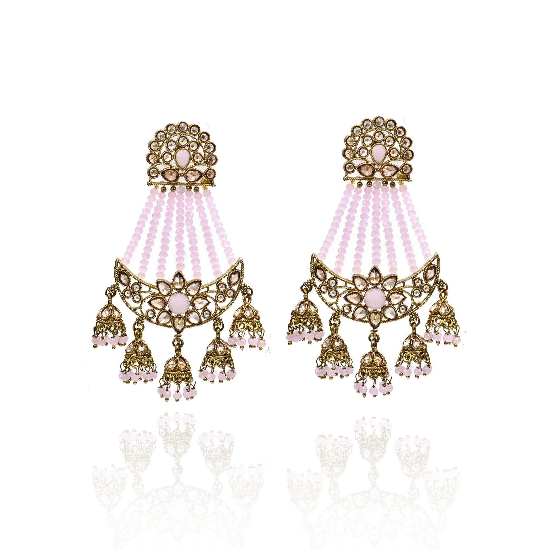 Shree Jarkan Earrings Blush Pink - The Pashm