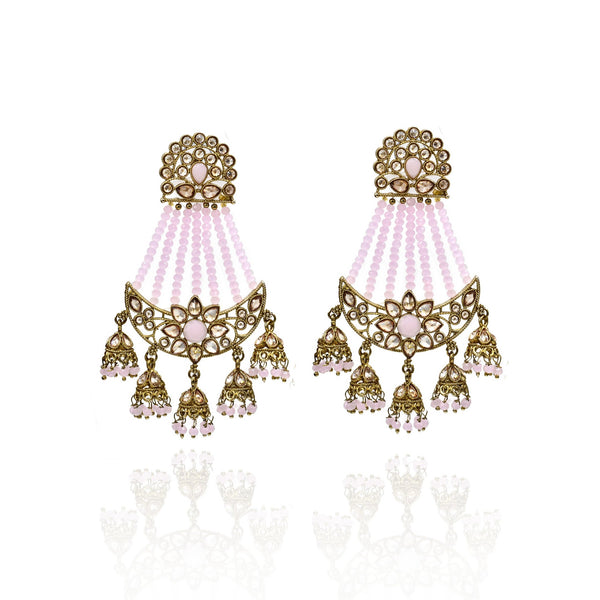 Shree Jarkan Earrings Blush Pink - The Pashm