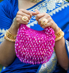 Crystal Beads Bag Pink - The pashm