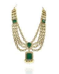 Jivika Polki Green Haar Set - The pashm